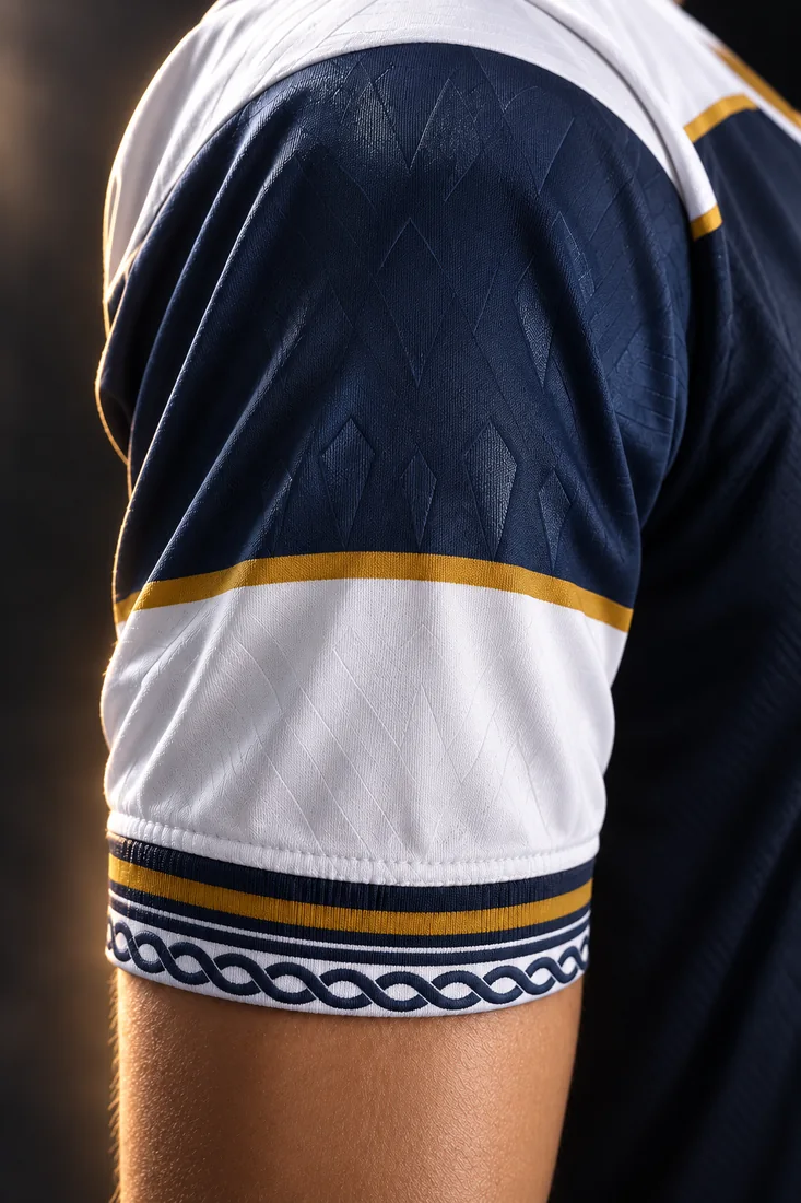 Punho branco azul e dourado personalizado