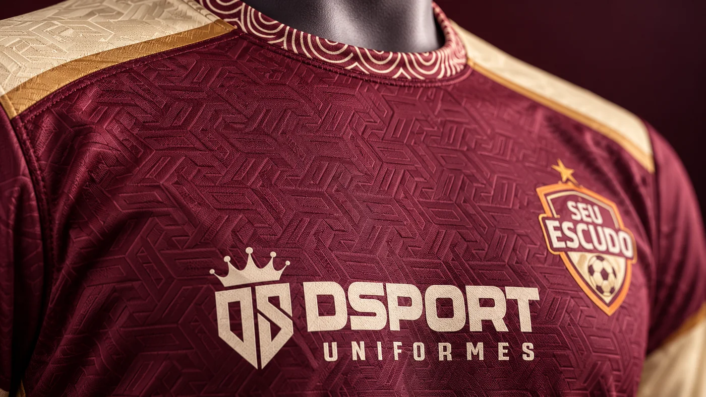 Tecido Premium DSPORT em uniforme bordô